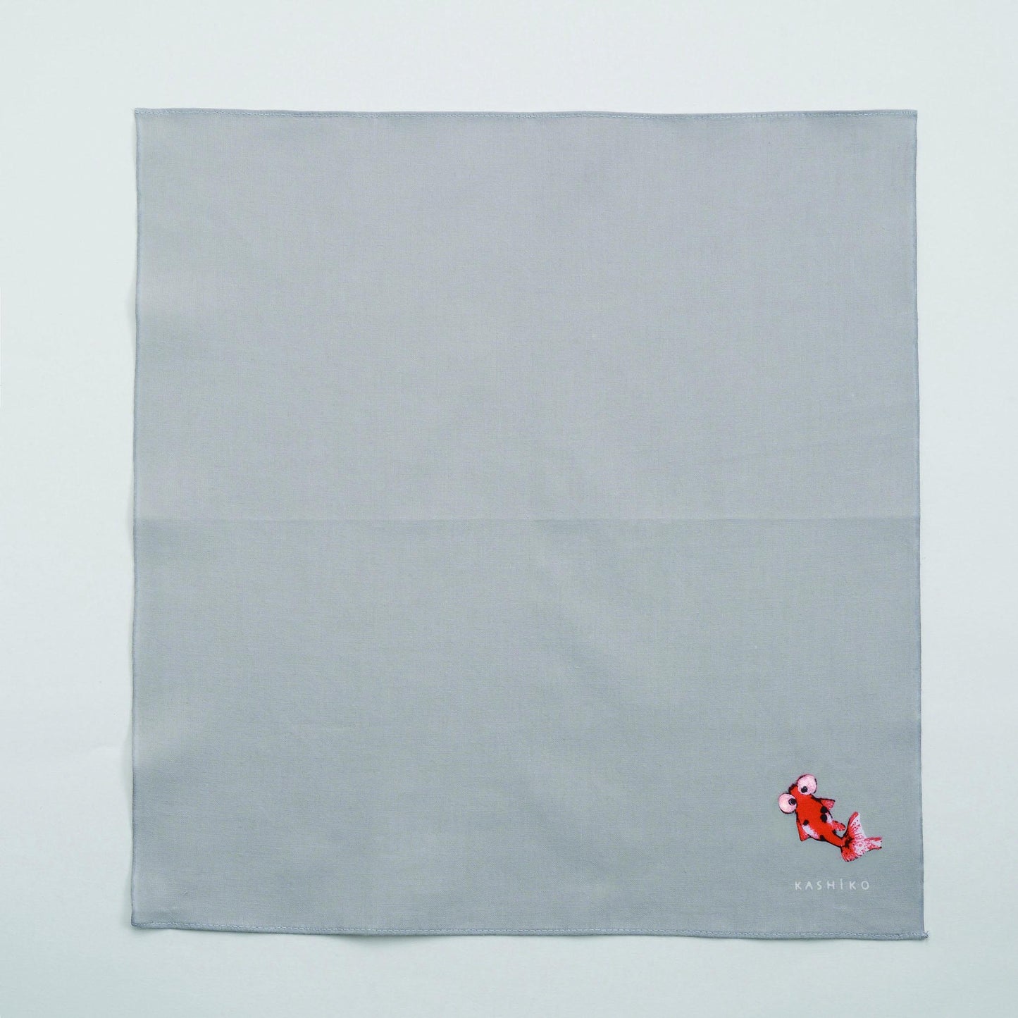 Hankachi〈Goldfish〉|Hand-dyed Cotton Handkerchief with Kutani Artist Design, Made in Japan