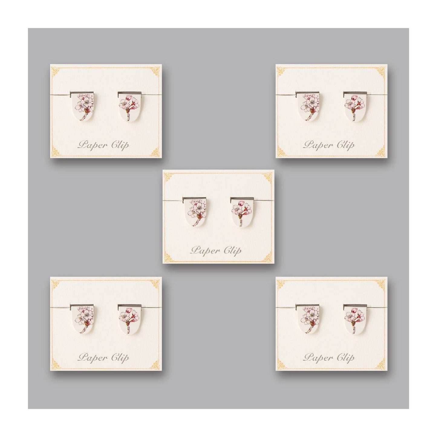 Set of 10 3D Paper Clip Sakura
