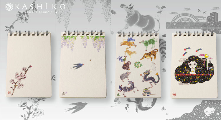 Ring Notebook｜桜・藤と燕・十二支・月と星｜手のひらサイズの和ノート 