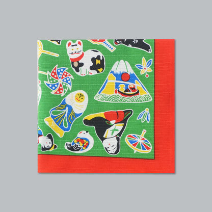 Furoshiki | Kyoto Toys Green | 100% cotton, 70cm, Made in Japan | Mashu KYOTO