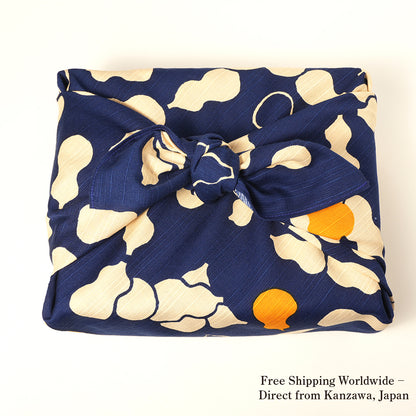 Furoshiki | Gourde, bleu marine | 100% coton, 70 cm, fabriqué au Japon | mashu KYOTO