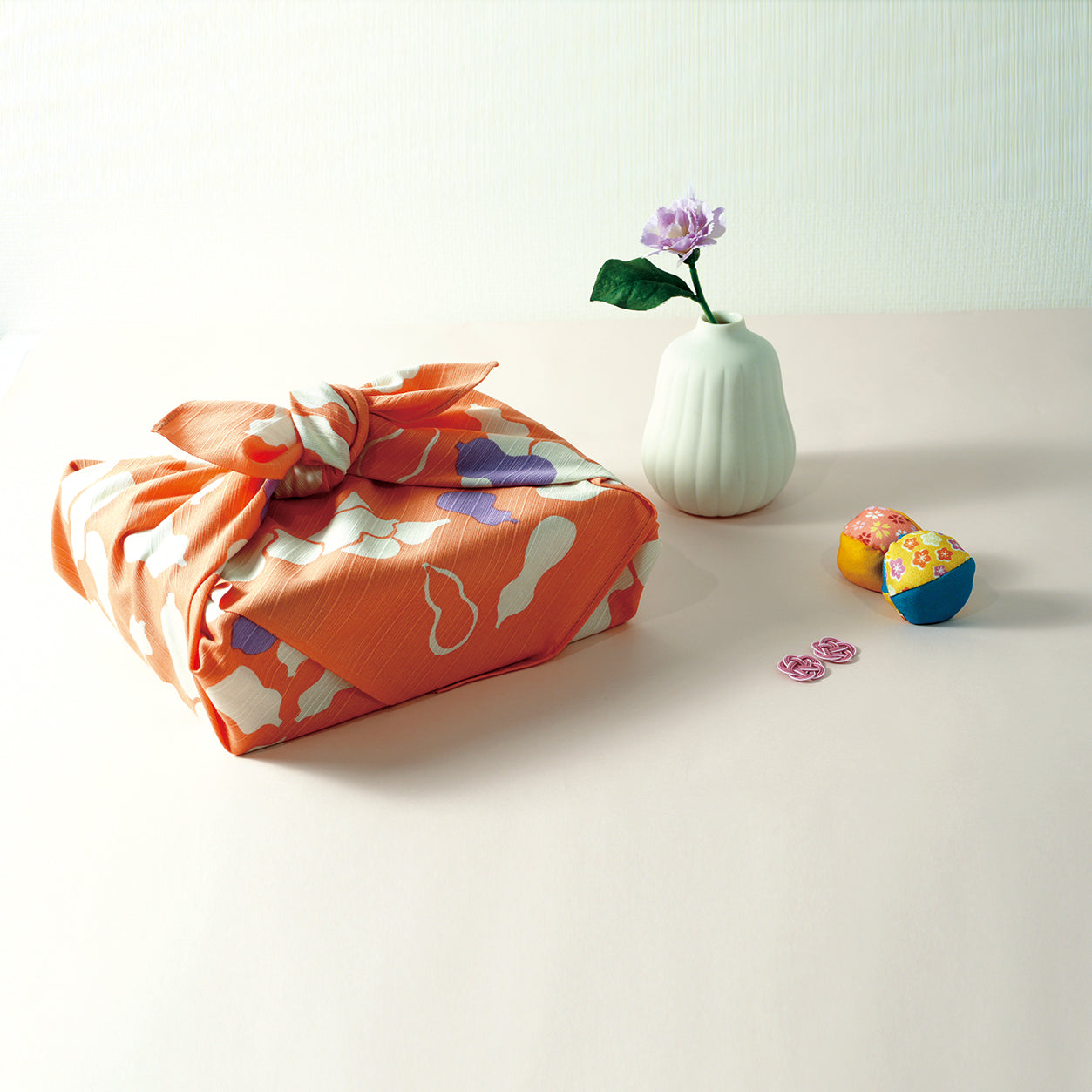 Furoshiki | Courge, Pêche | 100% coton, 70 cm, fabriqué au Japon | Mashu KYOTO