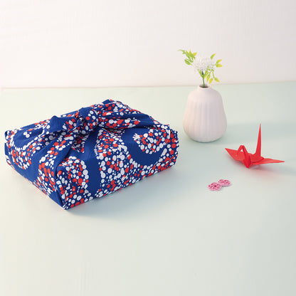 Furoshiki | Arabesque Bleu | 100% coton, 70 cm, fabriqué au Japon | Mashu KYOTO