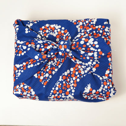 Furoshiki | Arabesque Bleu | 100% coton, 70 cm, fabriqué au Japon | Mashu KYOTO