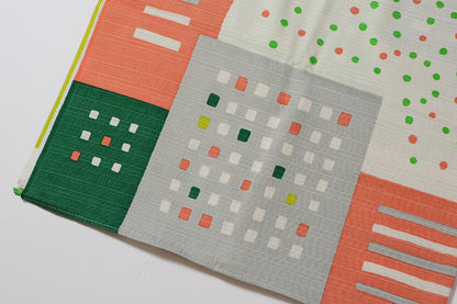 Japanese Furoshiki Wrap – Wagara City Lights Green | Hand-Dyed in Kyoto | Sustainable Cotton Gift Wrap 