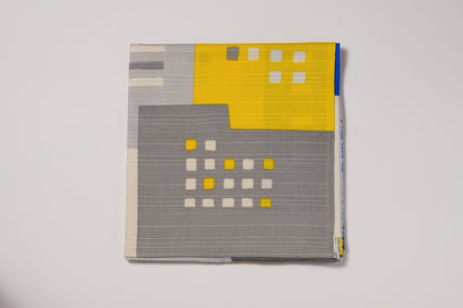 Japanese Furoshiki Wrap – Wagara City Lights, Gray | Hand-Dyed in Kyoto | Sustainable Cotton Gift Wrap 