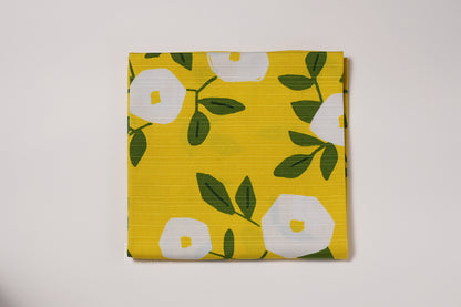 Furoshiki | Hirugao Jaune | 100% coton, 70 cm, fabriqué au Japon | Mashu KYOTO