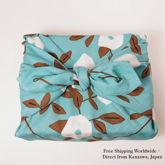 Furoshiki (tissu d'emballage de style japonais) | Hirugao bleu clair | 100% coton, 70 cm, fabriqué au Japon | Mashu KYOTO