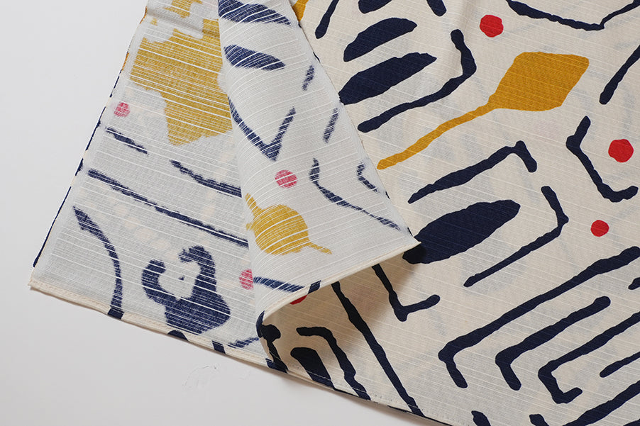 Japanese Furoshiki Wrap – Wagara Vase And Dewdrop Natural Color | Hand-Dyed in Kyoto | Sustainable Cotton Gift Wrap