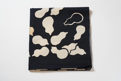 Japanese Furoshiki Wrap – Wagara Gourd Black | Hand-Dyed in Kyoto | Sustainable Cotton Gift Wrap 