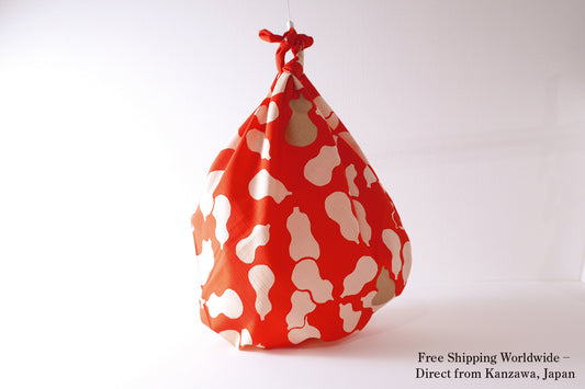 Furoshiki | Courge rouge (avec papier d'aluminium) | 100% coton, 70 cm, fabriqué au Japon | mashu KYOTO