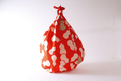 Furoshiki (Wrapping Cloth) | Red Gourd (with Foil) | 100% Cotton, 90cm, Made in Japan | Mashu KYOTO