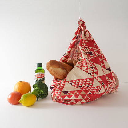  Japanese Furoshiki Wrap – Wagara Uroko Red | Hand-Dyed in Kyoto | Sustainable Cotton Gift Wrap 