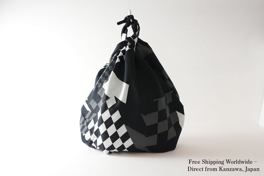 風呂敷｜いちまつ 黒｜綿100％・90cm・日本製｜mashu KYOTO