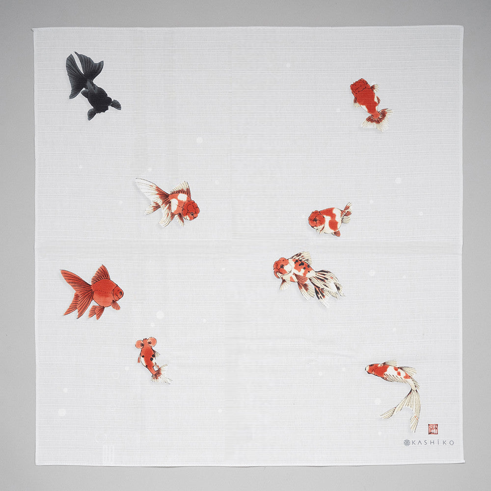 Christmas Limited Edition Artist Gift Set | Sakura Notebook, Goldfish Furoshiki Wrapping Cloth, Gold Leaf Bookmark (Yukika Shibata)