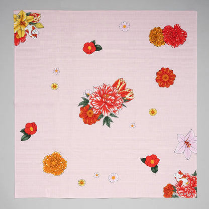 Furoshiki (Wrapping Cloth) | Hanatsume Maneki Neko (Beckoning Cat) | 100% Cotton, 70cm, Made in Japan | KASHIKO