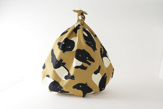 Furoshiki (tissu d'emballage) | Bakou Kaki | 100% coton, 90 cm, fabriqué au Japon | Mashu KYOTO