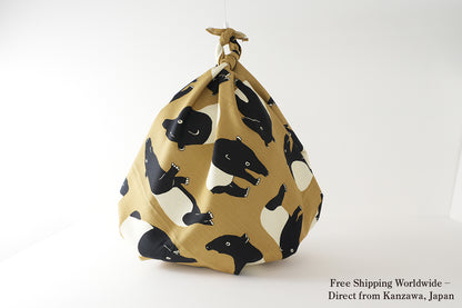 Furoshiki (tissu d'emballage) | Bakou Kaki | 100% coton, 90 cm, fabriqué au Japon | Mashu KYOTO
