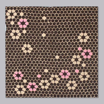Furoshiki (tissu d'emballage) | Hexagonal, marron | 100% coton, 70 cm, fabriqué au Japon | Mashu KYOTO