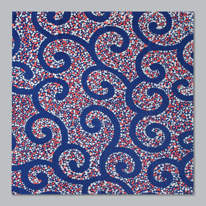 Furoshiki | Arabesque Bleu | 100% coton, 70 cm, fabriqué au Japon | Mashu KYOTO