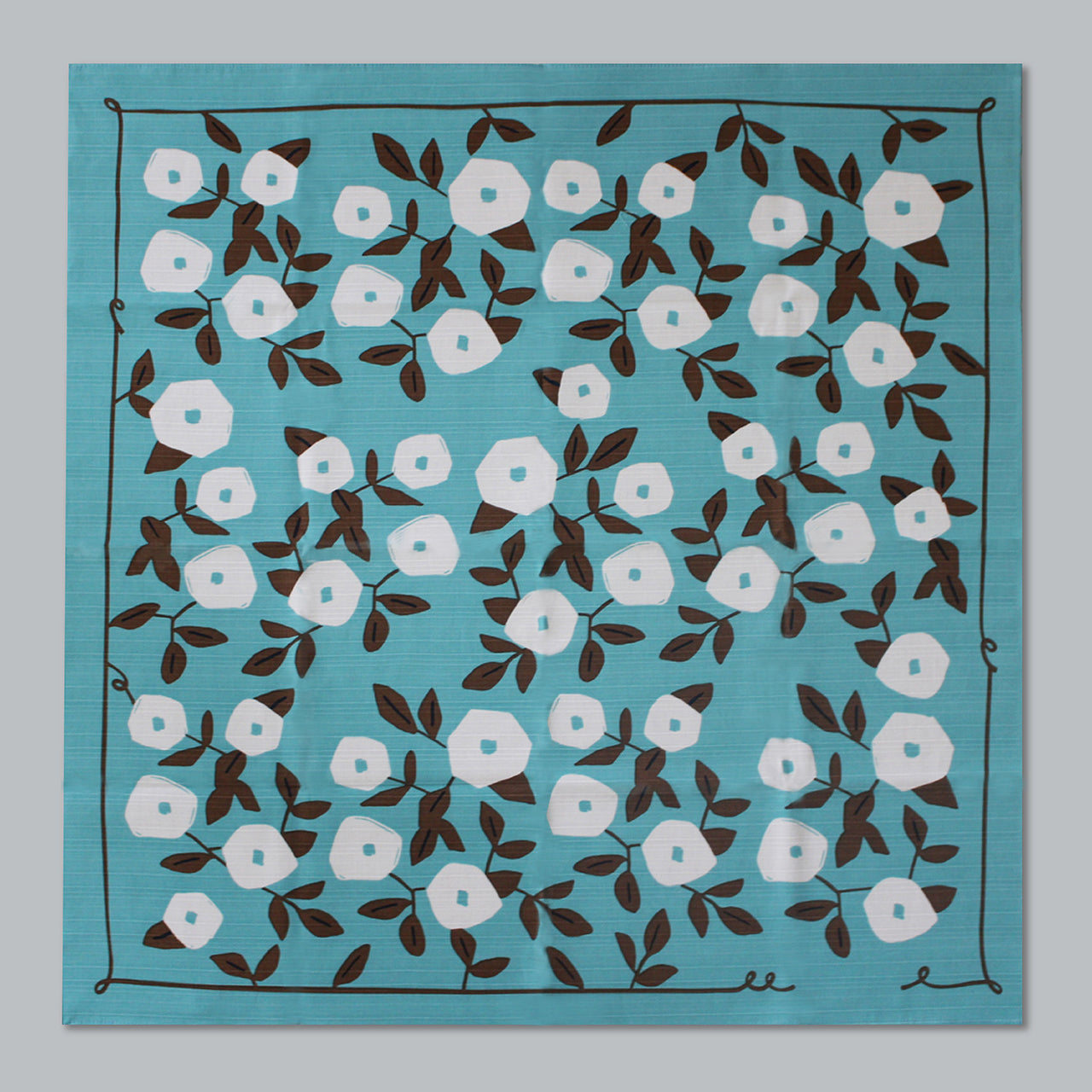 Furoshiki (tissu d'emballage de style japonais) | Hirugao bleu clair | 100% coton, 70 cm, fabriqué au Japon | Mashu KYOTO