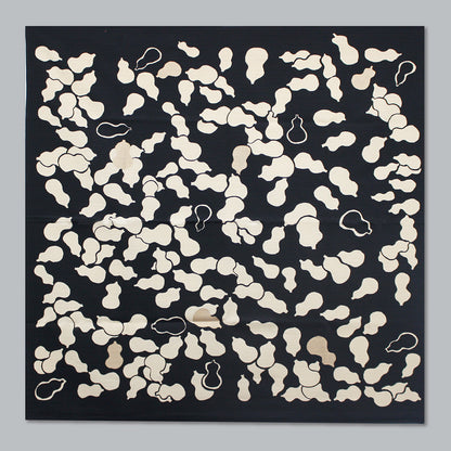 Japanese Furoshiki Wrap – Wagara Gourd Black | Hand-Dyed in Kyoto | Sustainable Cotton Gift Wrap 