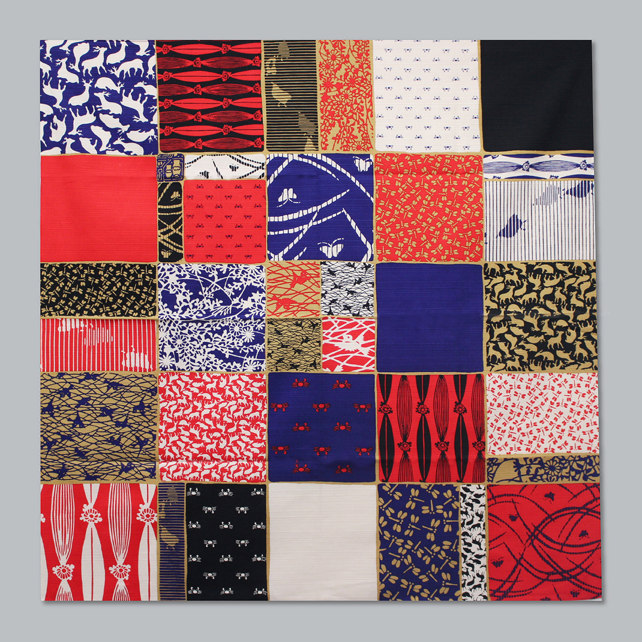 Japanese Furoshiki Wrap – Wagara Checkered Pattern | Hand-Dyed in Kyoto | Sustainable Cotton Gift Wrap 