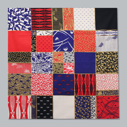 Japanese Furoshiki Wrap – Wagara Checkered Pattern | Hand-Dyed in Kyoto | Sustainable Cotton Gift Wrap 