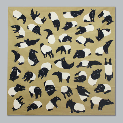 Furoshiki (tissu d'emballage) | Bakou Kaki | 100% coton, 90 cm, fabriqué au Japon | Mashu KYOTO