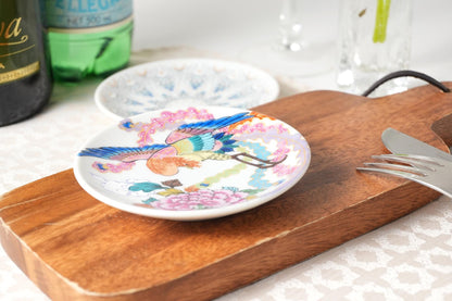 Kutani Art Small Plate Peony and Phoenix, supervised by Daiki Yamazaki