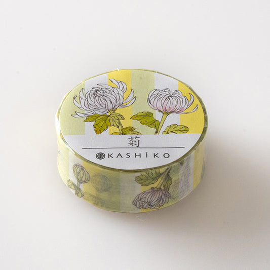Masking Tape “Chrysanthemum”｜Designed by Kutani Ware Artist｜KASHIKO Original｜Made in Japan