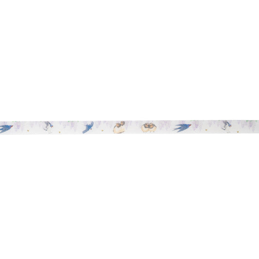 Ruban de masquage <Glycine et Hirondelle> | Création d'artiste en céramique Kutani, original KASHIKO, fabriqué au Japon 