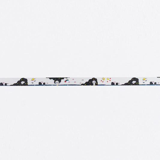 Ruban de masquage "Lune et étoiles" | Conception d'artiste Kutani ware, KASHIKO original, fabriqué au Japon 