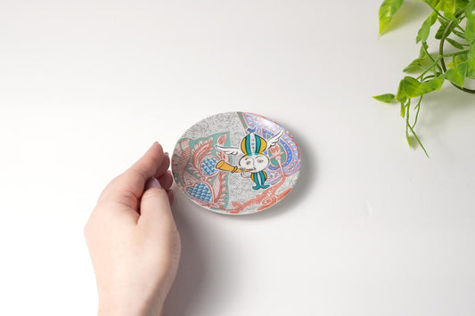 九谷アート小皿〈ふくおと〉稲積佳谷監修｜音と色の詩・日本製・ギフト箱入り