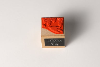 Stamp “Wisteria and Swallows”｜Design by Kutani Ware Artist Satomi Kawada｜Wooden Handle｜Made in Japan
