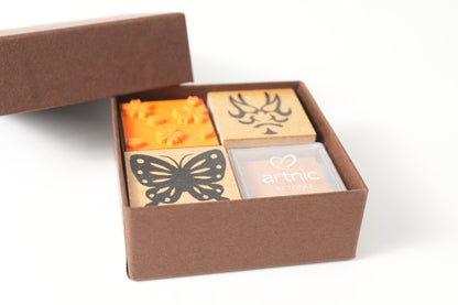 Japanese patterned seal set of 3 + Artnic1