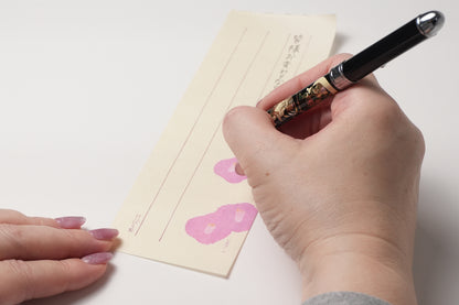 Lacquer-ware ballpoint pen (black/red) / mechanical pencil-style wind and thunder gods Made in Japan, platinum