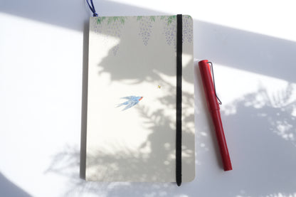 Artist Note Book Wisteria and Swallow /japan/135mm×210mm/192Pages 