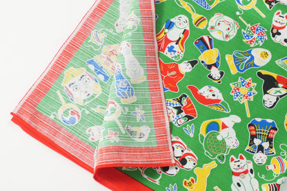 Furoshiki | Kyoto Toys Green | 100% cotton, 70cm, Made in Japan | Mashu KYOTO