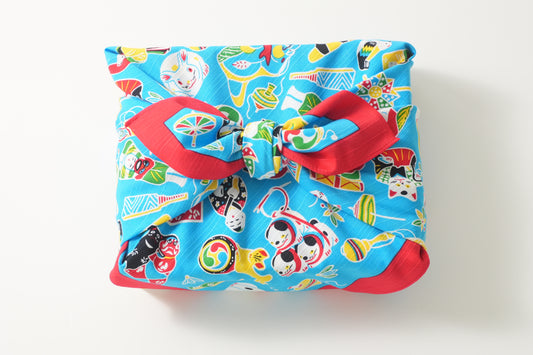 Furoshiki | Kyoto Toys Blue | 100% cotton, 70cm, Made in Japan | Mashu KYOTO