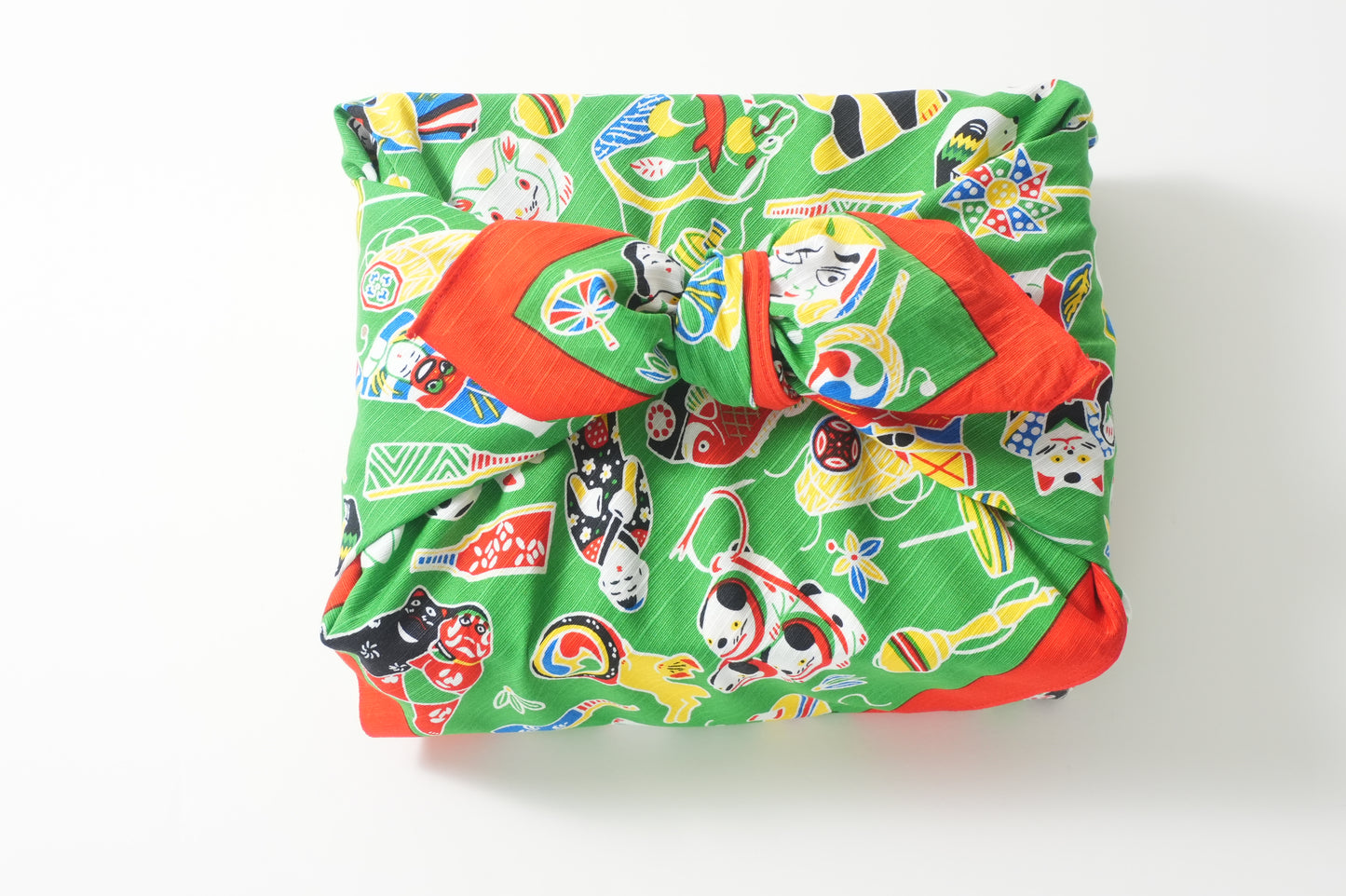 Furoshiki | Kyoto Toys Green | 100% cotton, 70cm, Made in Japan | Mashu KYOTO