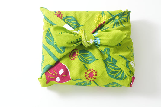 Furoshiki (wrapping cloth) | Botanical Garden Green | 100% cotton, 70cm, Made in Japan | Mashu KYOTO