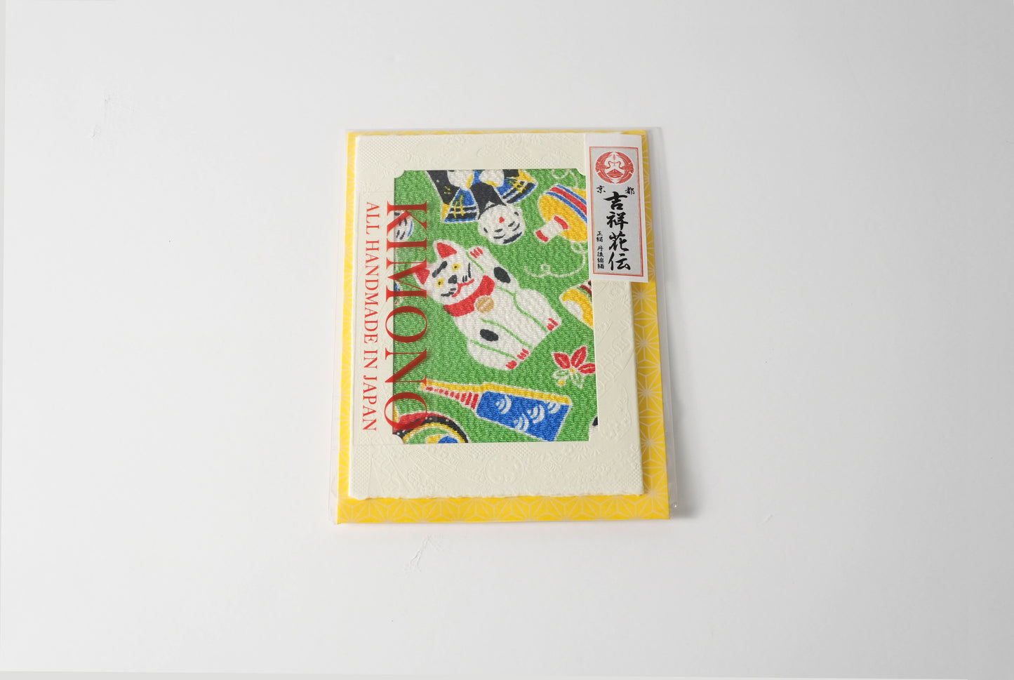 グリーティングカード　吉祥花伝KYOTO　京玩具尽くし　緑