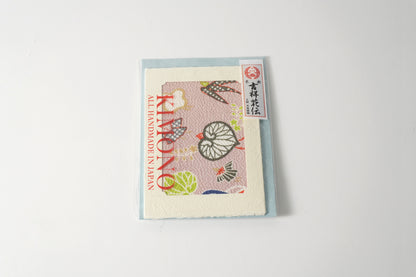 グリーティングカード　吉祥花伝KYOTO 見立て葵千鳥 橙