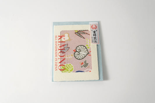 グリーティングカード　吉祥花伝KYOTO 見立て葵千鳥 橙