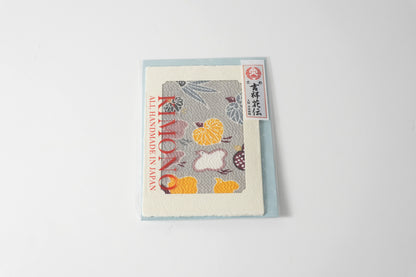 グリーティングカード　吉祥花伝KYOTO 見立て葵千鳥 灰