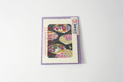 グリーティングカード　吉祥花伝KYOTO 源氏絵図貝合わせ 黒