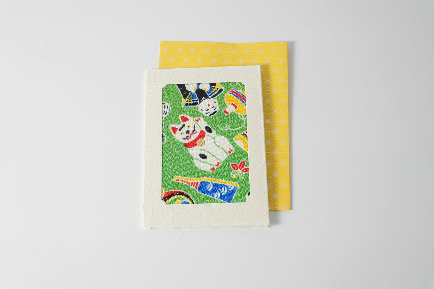 グリーティングカード　吉祥花伝KYOTO　京玩具尽くし　緑