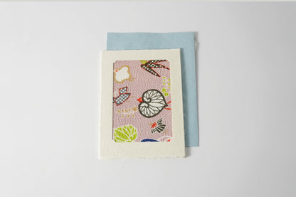 グリーティングカード　吉祥花伝KYOTO 見立て葵千鳥 橙