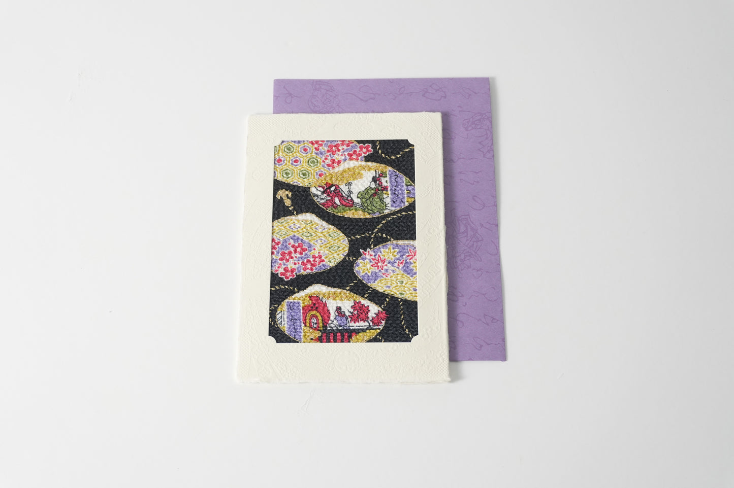 グリーティングカード　吉祥花伝KYOTO 源氏絵図貝合わせ 黒